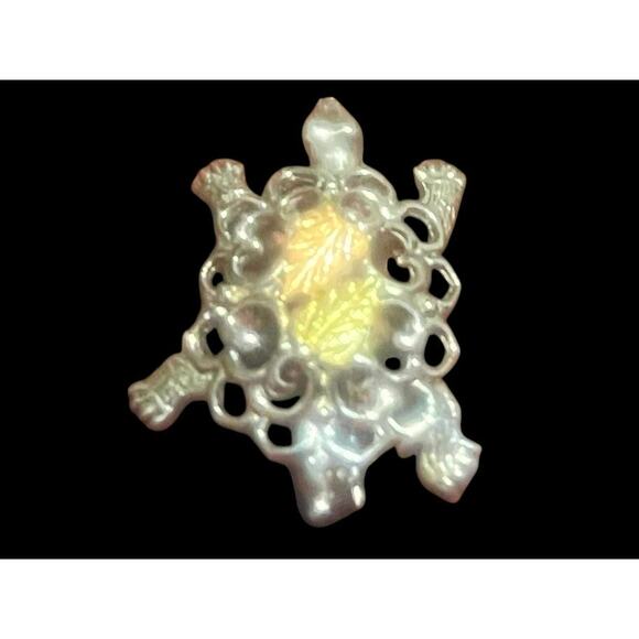 RGC Black Hills 12k Gold 925 SS Turtle Pin 1” L x 3/4” W - Picture 10 of 10